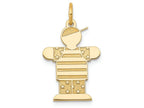FJC Finejewelers 14k Yellow Gold Kid Boy Stars and Strips Arms Spread Charm 15 x 25mm