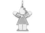 FJC Finejewelers 14k White Gold Kid Girl Pattern Sleeves Charm 15 x 25mm