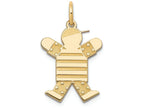 FJC Finejewelers 14k Yellow Gold Stars and Strips  Kid Charm Themed Boy 15 x 25mm