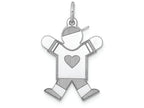 FJC Finejewelers 14k White Gold Kid Charm 15 x 25mm Themed Boy Jumping