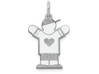 FJC Finejewelers 14k White Gold Kid Charm 15 x 25mm Themed Buy with Heart