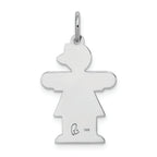 FJC Finejewelers 14k White Gold Girl Themed Kid Charm 15 x 25mm