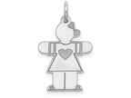 FJC Finejewelers 14k White Gold Girl Themed Kid Charm 15 x 25mm