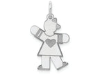 FJC Finejewelers 14k White Gold Kid Girl Themed Charm 15 x 25mm