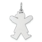 FJC Finejewelers 14k White Gold Girl with Heart and Bow Kid Charm 15 x 25mm