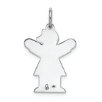 FJC Finejewelers 14k White Gold Girl with Heart Kid Charm 15 x 25mm