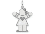 FJC Finejewelers 14k White Gold Girl with Heart Kid Charm 15 x 25mm
