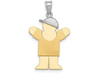 FJC Finejewelers 14k Two-tone Gold Small Boy with Hat On Right Engravable Charm