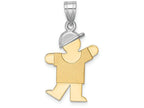The Kids® Small Boy with Hat on Left Engraveable Charm / Pendant Necklace