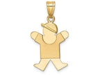 The Kids® Solid Engraveable Boy with Hat on Right Charm / Pendant Necklace