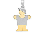 FJC Finejewelers 14k Two-tone Gold Large Boy with Hat On Right Engravable Charm 20 x 30mm