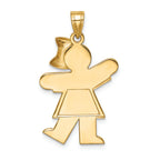 FJC Finejewelers 14k Two-tone Gold Large Girl with Bow On Right Engravable Charm 20 x 30mm