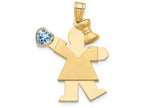 FJC Finejewelers 14k Yellow Gold Girl with CZ March Birth Month Stone Charm