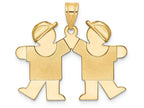 FJC Finejewelers 14k Yellow Gold Solid Double Boys Engravable Charm