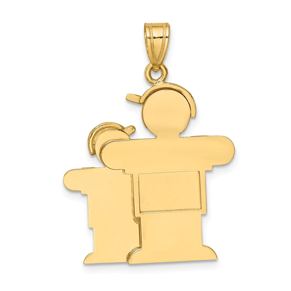 The Kids® Big Boy and Little Boy Engraveable Charm / Pendant Necklace
