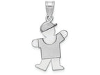 FJC Finejewelers 14k White Gold Small Boy with Hat On Left Engravable Charm
