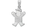 FJC Finejewelers 14k White Gold Small Boy Hat On Right Engravable Charm 15 x 25mm