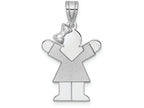 FJC Finejewelers 14k White Gold Small Girl with Bow On Left Engravable Charm