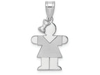 FJC Finejewelers 14k White Gold Small Girl with Bow On Left Engravable Charm