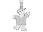 FJC Finejewelers 14k White Gold Medium Boy with Hat On Left Engravable Charm