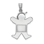 FJC Finejewelers 14k White Gold Medium Boy with Hat On Right Engravable Charm