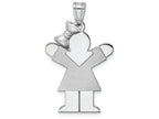 FJC Finejewelers 14k White Gold Medium Girl with Bow On Left Engravable Charm 18 x 30mm