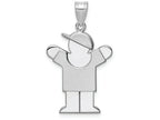 FJC Finejewelers 14k White Gold Medium Boy with Hat On Right Engravable Charm