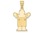 FJC Finejewelers 14k Yellow Gold Solid Satin Engravable Boy with Overalls Charm