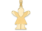 FJC Finejewelers 14k Yellow Gold Solid Satin Engravable Girl with Ruffled Skirt Charm