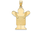 FJC Finejewelers 14k Yellow Gold Solid Satin Engravable Boy with Overalls Charm