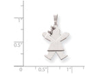 The Kids® Solid Engraveable Girl with Bow on Left Charm / Pendant Necklace