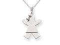 The Kids® Solid Engraveable Girl with Bow on Left Charm / Pendant Necklace