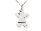 The Kids® Solid Engraveable Girl with Bow on Left Charm / Pendant Necklace