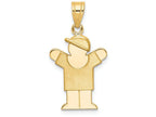 FJC Finejewelers 14k Yellow Gold Solid Engravable Boy with Hat On Right Charm 15 x 25mm