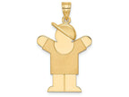 FJC Finejewelers 14k Yellow Gold Solid Engravable Boy with Hat On Right Charm