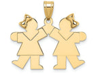 FJC Finejewelers 14k Yellow Gold Solid Engravable Small Double Girls Charm