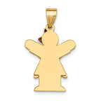 FJC Finejewelers 14k Two-tone Gold Small Girl with Bow On Right Engravable Charm