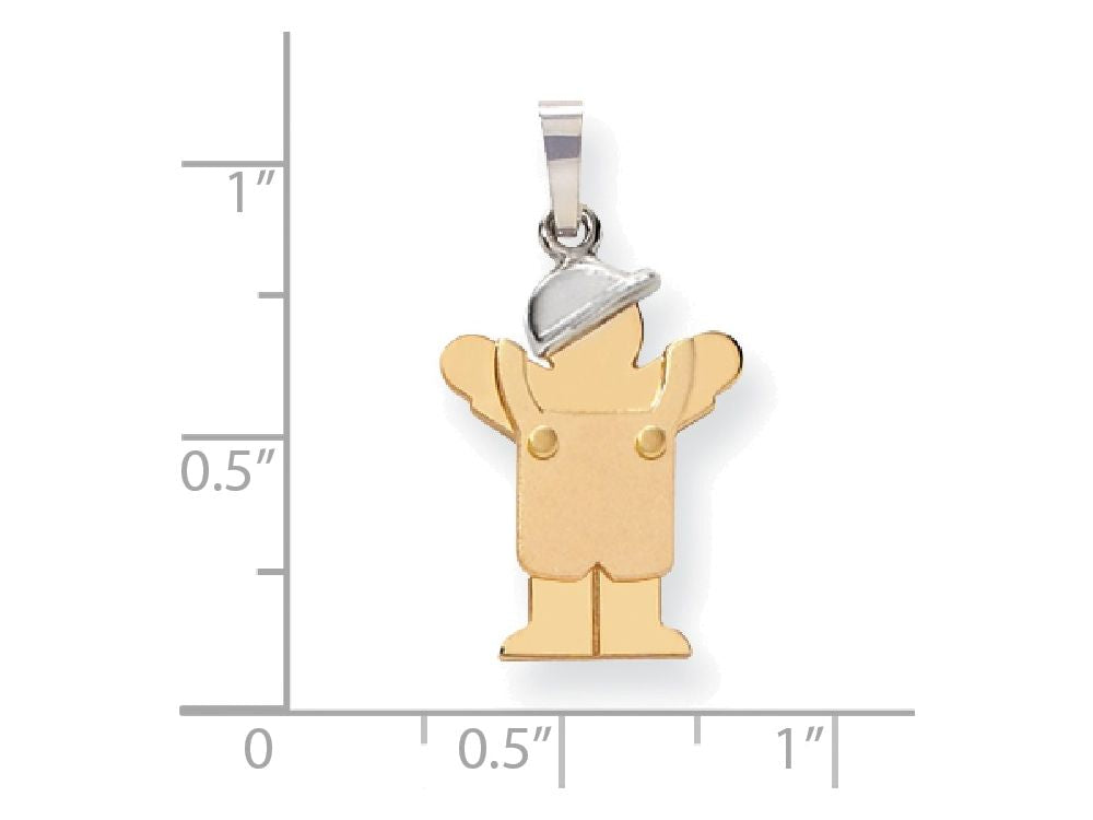 The Kids® Small Boy with Hat on Left Engraveable Charm / Pendant Necklace