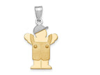 The Kids® Small Boy with Hat on Left Engraveable Charm / Pendant Necklace