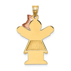 FJC Finejewelers 14k Two-tone Gold Large Girl with Bow On Right Engravable Charm