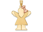 FJC Finejewelers 14k Two-tone Gold Large Girl with Bow On Right Engravable Charm