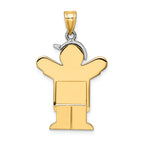 FJC Finejewelers 14k Two-tone Gold Large Boy with Hat On Left Engravable Charm