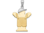 FJC Finejewelers 14k Two-tone Gold Large Boy with Hat On Left Engravable Charm