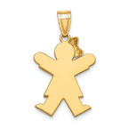 FJC Finejewelers 14k Two-tone Gold Small Girl with Bow On Left Engravable Charm 15 x 25mm