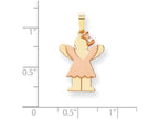 The Kids® Small Girl with Bow on Right Engraveable Charm / Pendant Necklace