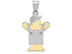 FJC Finejewelers 14k Two-tone Gold Small Boy with Hat On Left Engravable Charm
