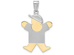 FJC Finejewelers 14k Two-tone Gold Large Boy with Hat On Right Engravable Charm 20 x 30mm