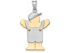 FJC Finejewelers 14k Two-tone Gold Large Boy with Hat On Left Engravable Charm