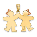 The Kids® Small Double Girls Engraveable Charm / Pendant Necklace