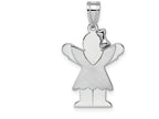 FJC Finejewelers 14k White Gold Small Girl with Bow On Right Engravable Charm